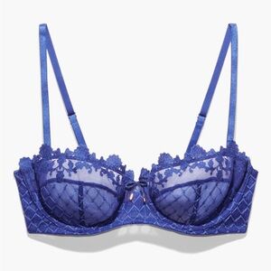 🆕 Savage X Fenty Royal Blue Unlined Balconette Bra - Size: 38D